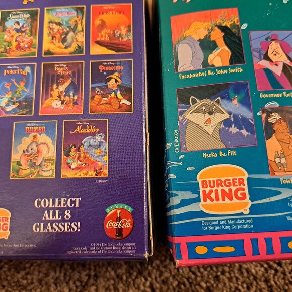 Vintage 1994 Disney Burger King Collector Glasses Set Of 2,Pocahontas&Alladin - Picture 10 of 10